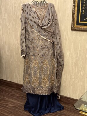 grey blue 3-pcs suit